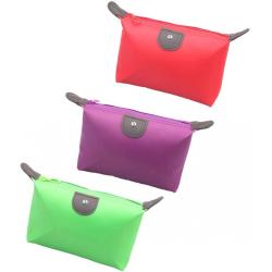 Small Cosmetic Organizer Bag Waterproof Travel Portable Zipper Flat Makeup Pouch for Women Girl