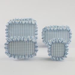 New series Plaid candy nylon lotus leaf edge cosmetic bag frills chequer gingham make up bag colorful ruffle bag