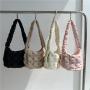 New Products Wholesale Autumn Design Diamond Women Sling Shoulder Bag Fashion Soft Handbag Small Cotton-Padded Hand Shoulder Bag