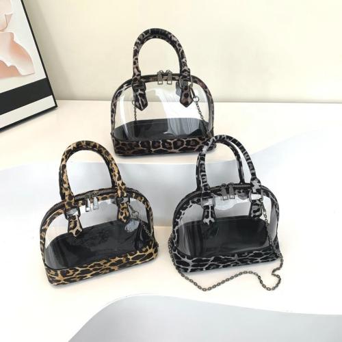 Fashion Chain Shoulder Bag Ladies Crossbody Bags Summer Hot Selling Leopard Clear PVC Shell Handbags