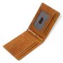 2024 Short Multi Card Hold Vintage Crazy Horse Leather Wallet Money Clip For Men Geldbeutel