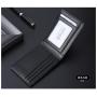 EW005 Custom Genuine Leather Short Men Wallet RFID Blocking Pure Leather Bifold Wallet For Man Business Money Clip Card Holder