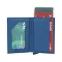 Wholesale leather pop up wallet card holder men aluminum card case leather metal card holder