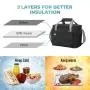 Custom Printed Leakproof Insulated Tote Cooler Bag Big waterproof Thermal Shoulder Strap Double Deck Reusable PEVA Lunch Bag