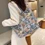 ZR416 New Printed Canvas Bag Wholesale Leisure Women's Fashion Portable Underarm Bag Shopping Bag