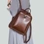 Backpacks women 2021 new fashion vintage back pack waxy cow leather women's school bag ladies backpacks