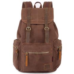 XL067 Retro Canvas American Style Computer Bag Drawstring Flap Shoulder Bag Anti Water Fashion Students Outdoor Backpack