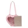Factory customized heart shape ita bag with clear window custom design transparent PVC heart ita bag