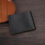 New style carbon fiber pattern large capacity money clip with multiple card slots, simple style, two-fold men's wallet