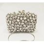 Handmade Crystal hollowed-out chain shoulder diamond evening bag clutch small square glass dress women's bag
