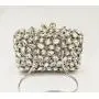 Handmade Crystal hollowed-out chain shoulder diamond evening bag clutch small square glass dress women's bag