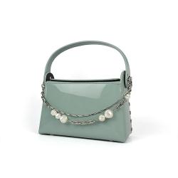 2021 New Arrival Pu Leather Gloss Mini Trendy Lady Handbag Customized Logo Pearl bag