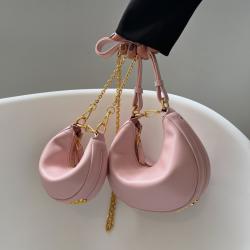 Summer New Style Fashion High Sense Single Shoulder Bag Letter Chain Pleated High Quality Armpit Bag Popular Borsa Dumplings Bag