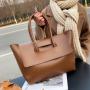 Waterproof  Leather Women'S Handle PU Tote Bag Work With Custom Printed Logo