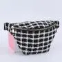 Keymay Stock New Design Chest Bag Plaid Tweed Belt Bag Running Waist Bag For Women Fanny Pack Crossbody