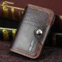 ZR619 Men's Short Buckle Coin Wallet ID Card Pu Wallet Horizontal Square Zipper Grid Card Slot Purse Business Father's Day Gift