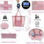 Lightweight Waterproof Sand proof Shopping Bag Durable Mesh Beach Tote Bags For Beach Toys Towel Flip Flops