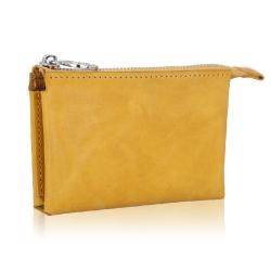Ultrathin Leather Multi Card Organizer Wallet Credit Card Holder Thin Wallet with Zipper Pocket Leather Simple Storage Bag