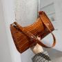 Fashion Alligator Pattern Solid Color Bag Single Shoulder Portable Armpit Bag China Wholesale PU Ladies Shoulder Bag