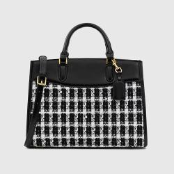 2024 New Trend Fashion and Customize Ladies Elegant Knitted PU Leather Large Capacity Handbag OEM ODM Luxury Tote Bag For Women