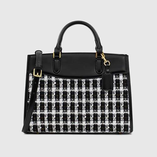 2024 New Trend Fashion and Customize Ladies Elegant Knitted PU Leather Large Capacity Handbag OEM ODM Luxury Tote Bag For Women