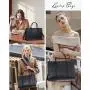 LOVEVOOK 2pc Fashion 15.6in Classic Ladies Hand Bags Top Handle Tote Bags Shoulder Bags Work Elegant Luxury Women Handbags Purse