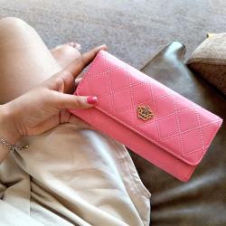 KBW453 2023 New Women Purse Ladies Clutch Bag Fashion Buckle Rhombus Wallet Card Holder Money Clip Embroidered Long Wallet