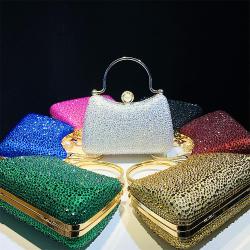 Luxury Fashion Full Diamond Ladies Diamond Bag Glitter Dinner party Haute chic Ladies clutch bag sac tendance 2024