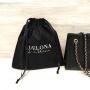 High End Custom Logo Design Black Suede Dust Bag For Handbag Packaging Shopping Gift Drawstring Suede Pouch