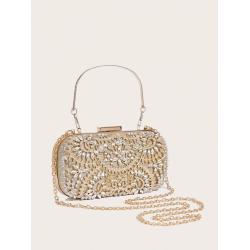 Wholesale lady diamond bags lady party purse metal box rhinestone clutch bags crystal evening bags clutch purse for women luxury