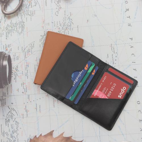 Wholesale Custom Logo Business Unisex Men's Genuine Leather Wallets Open Pu Wallet Id Bifold Card Holder Ultra-Thin Wallet Rfid