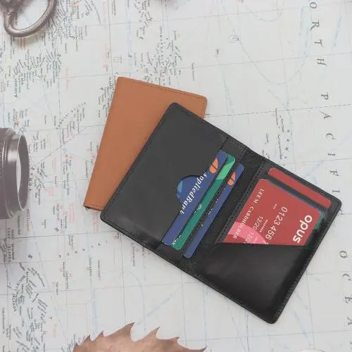Wholesale Custom Logo Business Unisex Men's Genuine Leather Wallets Open Pu Wallet Id Bifold Card Holder Ultra-Thin Wallet Rfid