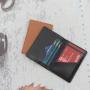 Wholesale Custom Logo Business Unisex Men's Genuine Leather Wallets Open Pu Wallet Id Bifold Card Holder Ultra-Thin Wallet Rfid
