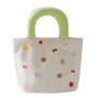 ZF037 New Handbag Canvas Bag Female Students Children Cute Color Lunch Bag Blocking Cotton Embroidery Hand Carry Small Cloth Bag