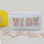 Keymay Custom Colorful Letter Make Up Bag Pink Embroidery Wash Bag Bridal Bag Waterproof Nylon Travel Toiletry Cosmetic Pouch