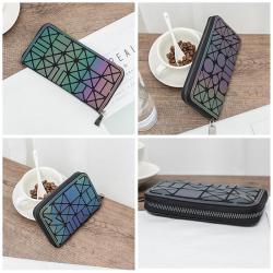 LOVEVOOK Hot Selling 2022 Reflective Wallets Fashion Design Geometric Coin Purse ladies luminous evening bag women cluth purse