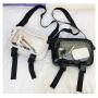 Ita bag manufacturer customized Ita shoulder bag with clear PVC window customized design Ita bag for display pins