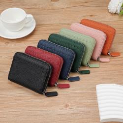Cowhide Minimalist Wallet Genuine Leather Wallets For Men & Women Credit Card Holder Organ Bag Zip Around Money Clip Wholesale