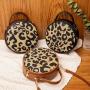 Retro leopard print small round bag 2024 women handbag factory wholesale Korean style trend of shoulder bag for women