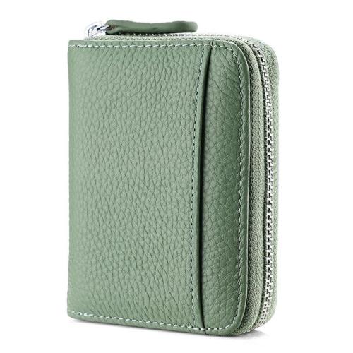 ZF071  Men Retro New Fashionable Head Layer RFID Anti-theft Cowhide Swipe Card Bag Bank Card Document Organ Wallet Woman