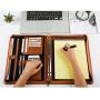 A4 letter sized papers soft good leather Portfolio Case leather Portfolio Organizer