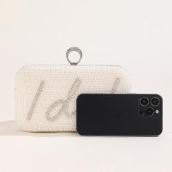 2023 Luxury English Letter Rhinestone Pearl Bag Women Wedding Bridal Party Clutch Bags Purse Evening Bags For LadiesFE761