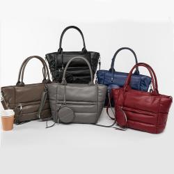 2024 Custom Quilted PU Leather Tote Bag Handbag For Women Luxury With Pouch Purse