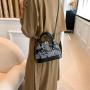 HR313 Trendy New Women's Bag Fashion Ladies Handheld Bag PU Leather Wind Snake Pattern One Shoulder Cross Shoulder Shell Bag