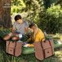 Custom Friendly Insulated Thermal Foldable Office Adult Ice Bags Over sized Food Cooler Handbag Waxed Canvas Lunch Bags