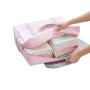 HR143 Double Layer Foldable Airplane Travel Luggage Bag 600D Oxford Clothing Storage Handheld Bag Front Pocket Phone Mesh Bag