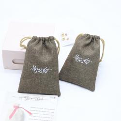 Eco-Friendly Custom Logo Cheap Natural Soap Gift Cosmetic Pouch Small Drawstring Jute Packaging Cosmetic Makeup Bag