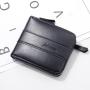 OEW046 Fashion Zipper Men's Wallet Money Bag Solid Color Business Short Wallet Pu Leather Coin Purse Business Credit Card Holder
