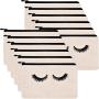 Gelory Wholesale Canvas Eyelash Cosmetic Makeup Bags Travel Pouches Toiletry Cases Women Girls Women Makeup Pouch Zipper Bag
