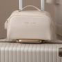Custom Portable Wide-opening Design Storage Luxury Makeup Pouch PU Leather Toiletry Travel Cosmetic Bags for Women Girls